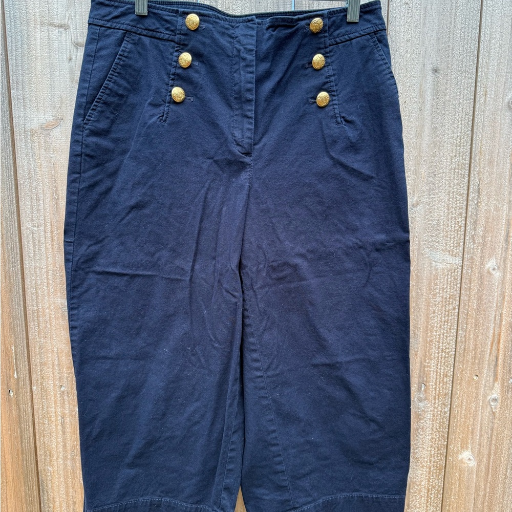 Talbots Blue and Gold Wide Leg crop pants